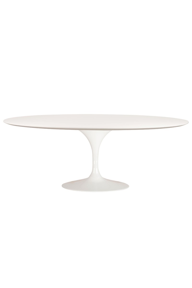 Stół TULIP ELLIPSE 200 biały - MDF,       metal