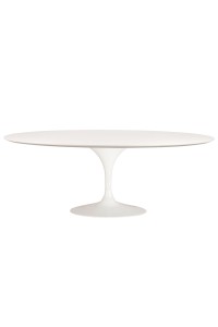 Stół TULIP ELLIPSE 200 biały - MDF,       metal