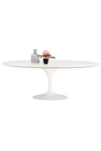 Stół TULIP ELLIPSE 200 biały - MDF,       metal