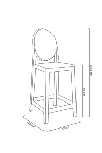 Krzesło barowe VICTORIA 65 cm transparentne