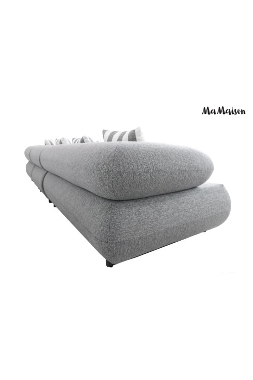 MaMaison sofa narożna ogrodowa ALEXANDER  szara (poduszki i pokrowiec w zestawie)