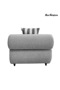 MaMaison sofa narożna ogrodowa ALEXANDER  szara (poduszki i pokrowiec w zestawie)