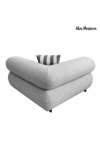 MaMaison sofa narożna ogrodowa ALEXANDER  szara (poduszki i pokrowiec w zestawie)