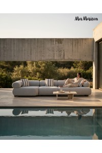MaMaison sofa ogrodowa ALEXANDER szara    (poduszki i pokrowiec w zestawie)