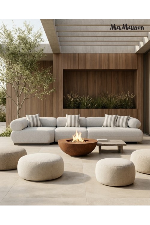 MaMaison sofa ogrodowa ALEXANDER szara    (poduszki i pokrowiec w zestawie)
