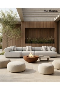 MaMaison sofa ogrodowa ALEXANDER szara    (poduszki i pokrowiec w zestawie)