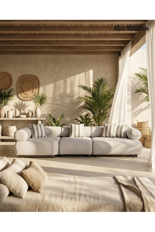 MaMaison sofa ogrodowa ALEXANDER szara    (poduszki i pokrowiec w zestawie)
