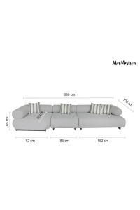 MaMaison sofa ogrodowa ALEXANDER szara    (poduszki i pokrowiec w zestawie)