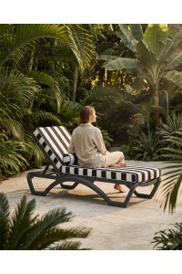 Leżak ogrodowy NICEA czarny