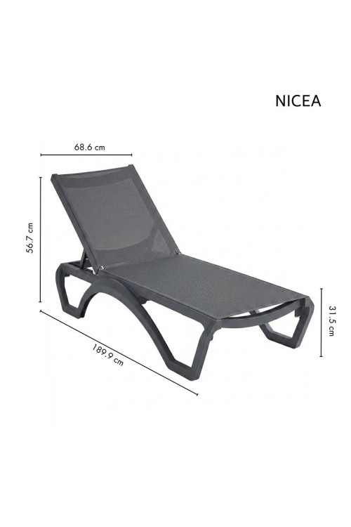 Leżak ogrodowy NICEA czarny