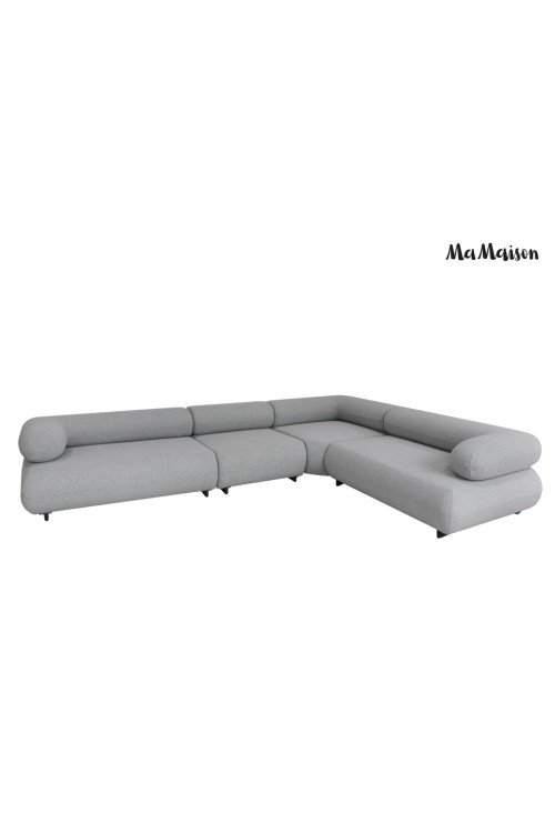 MaMaison sofa narożna ogrodowa ALEXANDER  4 szara (poduszki i pokrowiec w zestawie)