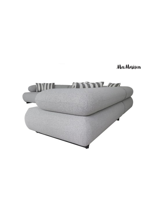 MaMaison sofa narożna ogrodowa ALEXANDER  4 szara (poduszki i pokrowiec w zestawie)
