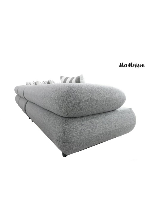 MaMaison sofa narożna ogrodowa ALEXANDER  4 szara (poduszki i pokrowiec w zestawie)