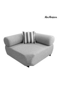 MaMaison sofa narożna ogrodowa ALEXANDER  4 szara (poduszki i pokrowiec w zestawie)