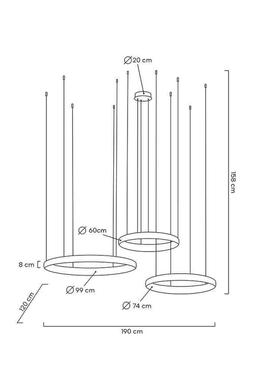 MOOSEE lampa wisząca LIBERTY 3B złota