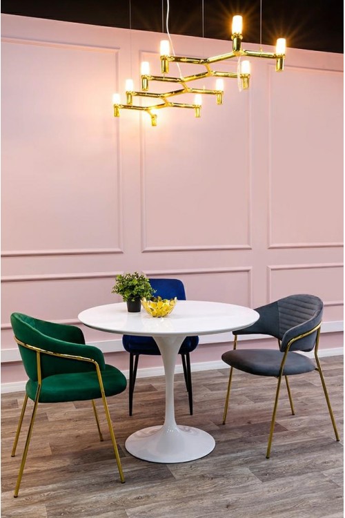 Stół TULIP PREMIUM 100 biały  - MDF, metal