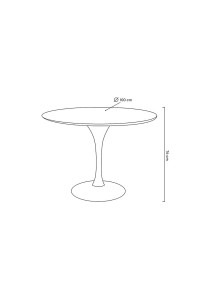 Stół TULIP PREMIUM 100 biały  - MDF, metal