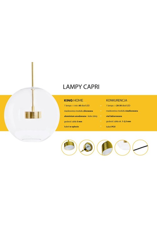 MOOSEE Lampa wisząca CAPRI DISC 5 złota
