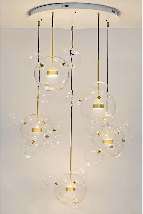 MOOSEE Lampa wisząca CAPRI DISC 5 złota