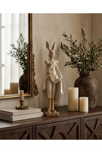 Figurka dekoracyjna SHP RABBIT beżowa /   złota