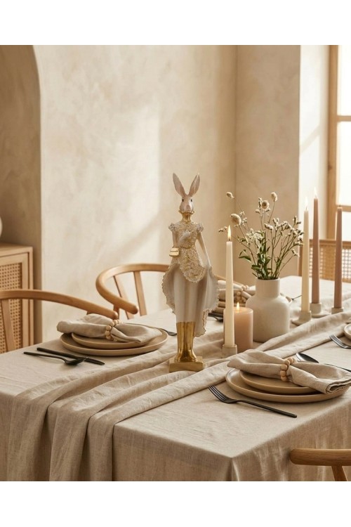 Figurka dekoracyjna SHP RABBIT beżowa /   złota