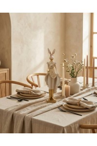 Figurka dekoracyjna SHP RABBIT beżowa /   złota