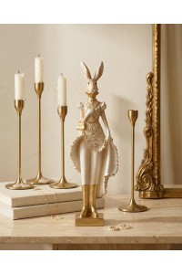 Figurka dekoracyjna SHP RABBIT beżowa /   złota