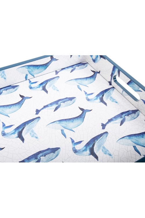 Taca dekoracyjna SHP WHALE niebieska /    biała