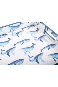 Taca dekoracyjna SHP WHALE niebieska /    biała