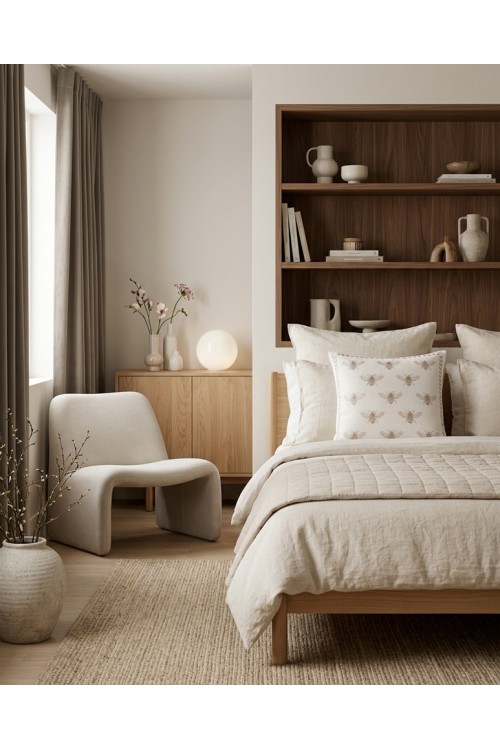 Poduszka dekoracyjna SHP BEES 44x44       beżowa