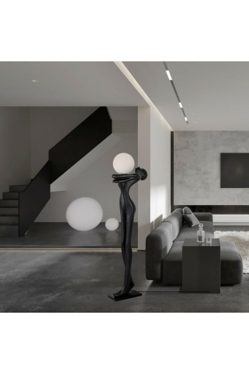 MOOSEE lampa podłogowa HUMAN MOON - włókno szklane, szkło