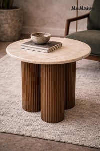 MaMaison stolik RAGNO 50 marmur / drewno