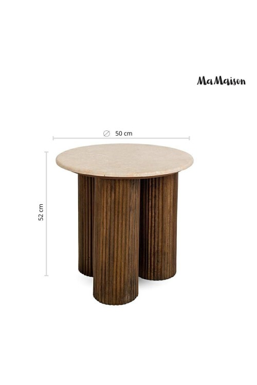 MaMaison stolik RAGNO 50 marmur / drewno