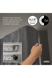 UMBRA karnisz TWILIGHT DOUBLE 76 - 213    cm czarny mat