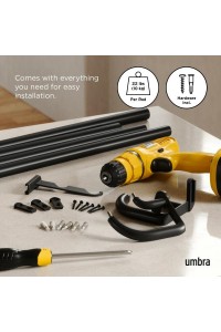 UMBRA karnisz TWILIGHT DOUBLE 76 - 213    cm czarny mat