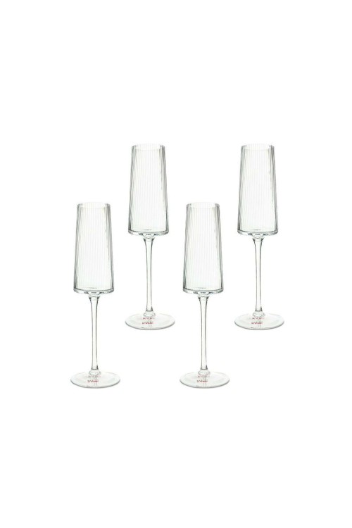 KARE komplet 4 kieliszków do szampana     RIFFLE 215 ml