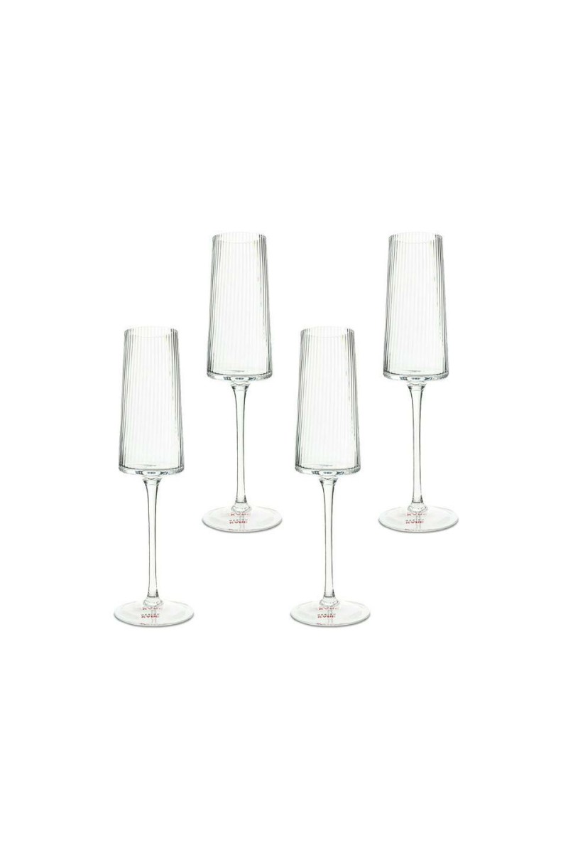 KARE komplet 4 kieliszków do szampana     RIFFLE 215 ml