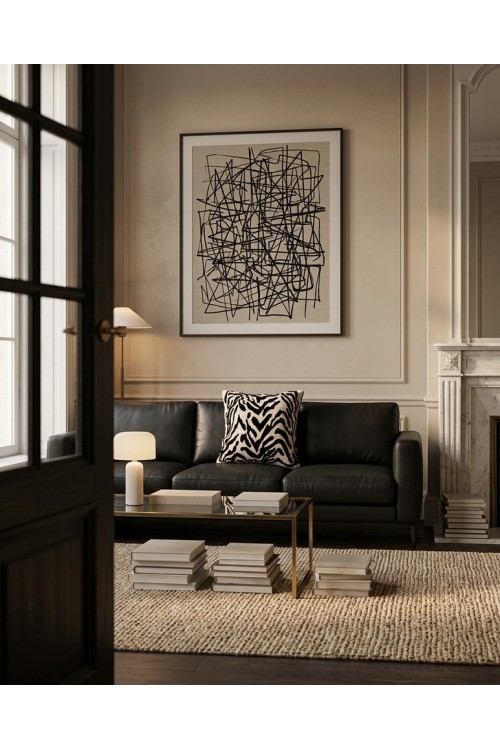 Poduszka dekoracyjna SHP ZEBRANO 44x44    beżowa / czarna