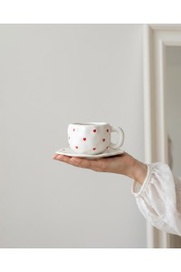 Filiżanka ze spodkiem SHP LOVE biała