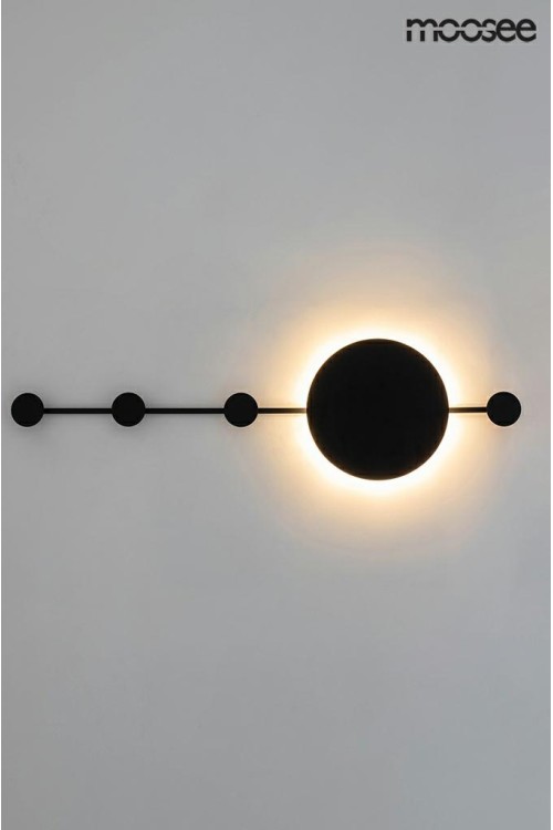 MOOSEE lampa ścienna SHADOW HANG z wieszakiem czarna