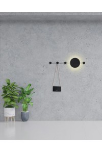 MOOSEE lampa ścienna SHADOW HANG z wieszakiem czarna