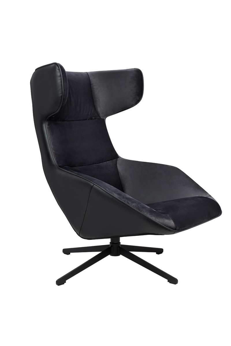 Fotel obrotowy VITA VELVET czarny PU