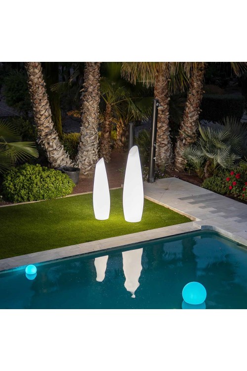 NEW GARDEN lampa ogrodowa FREDO 140       BATTERY TUBE biała