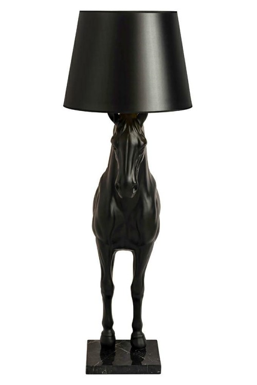 MOOSEE lampa podłogowa KOŃ HORSE STAND    S czarna - włókno szklane