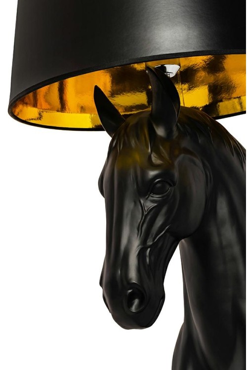 MOOSEE lampa podłogowa KOŃ HORSE STAND    S czarna - włókno szklane