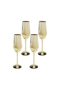 KARE komplet 4 kieliszków do szampana     DIAMOND 365 ml złoty