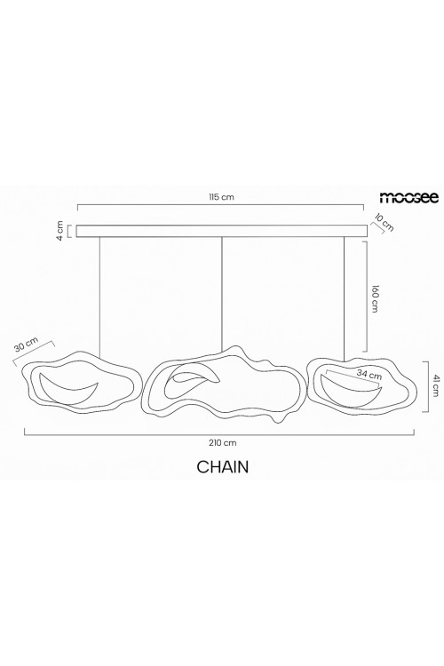 MOOSEE lampa wisząca CHAIN 210 złota