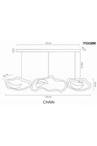 MOOSEE lampa wisząca CHAIN 210 złota
