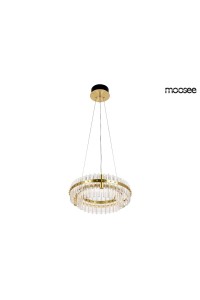 MOOSEE lampa wisząca SATURNUS 47 DUO złota - LED, kryształ, stal szczotkowana