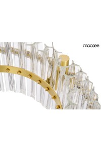MOOSEE lampa wisząca SATURNUS 47 DUO złota - LED, kryształ, stal szczotkowana